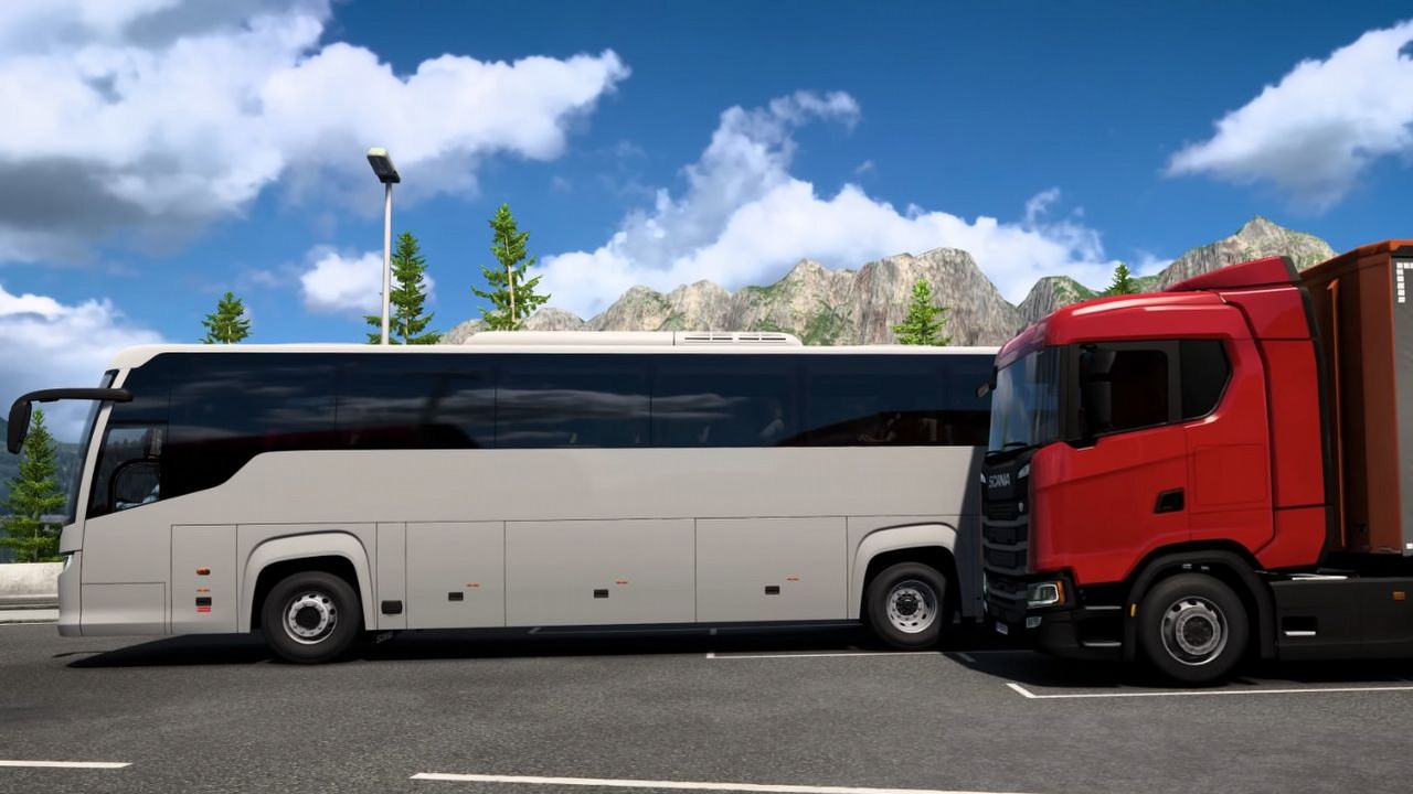 Autobusy w ETS2. SCS Software zapowiada zupełnie nowe doświadczenie w popularnym symulatorze ciężarówki, źródło grafiki: YouTube/SCS Software.