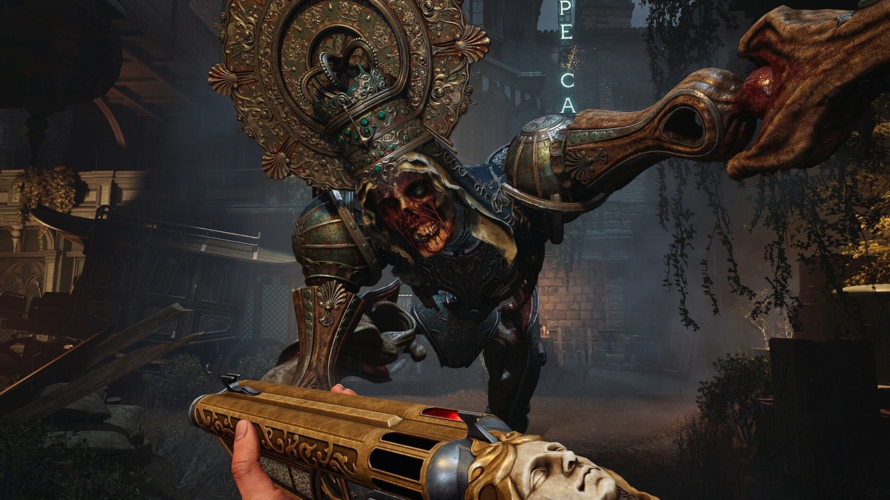 Coś miłego dla fanów BioShock i Resident Evil. W Crisol wcielimy się w żołnierza, którego bronią jest jego własna krew, źródło grafiki: Vermila Studios /  Blumhouse Games.