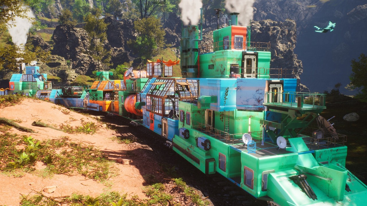 W kosmicznym survivalu Railborn wyruszymy w futurystyczną podróż niezwykłym pociągiem, źródło grafiki: Washbear Studio..