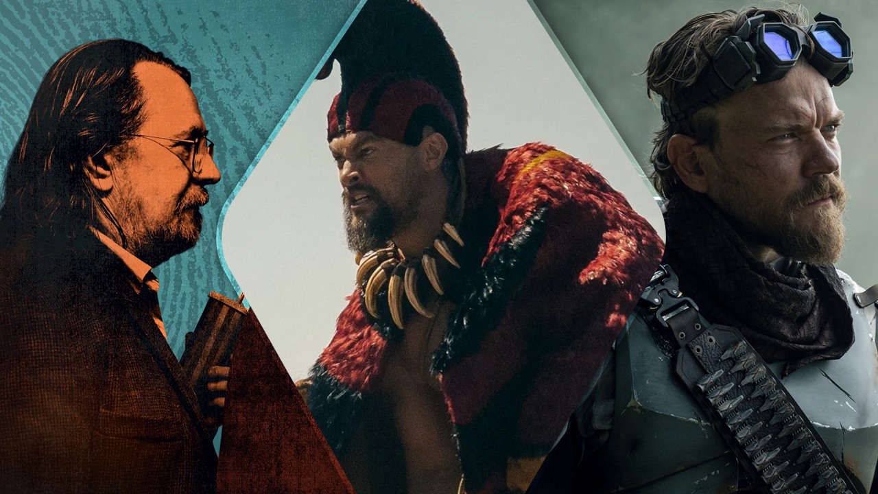 Apple TV+ pokazało swoje największe hity. Czeka nas dobry rok, ale wciąż bez binge’owania, źródło grafiki: Slow Horses, Will Smith, Apple TV+, 2022 / Chief of War, Thomas Pa‘a Sibbett i Jason Momoa, Apple TV+, 2025 / Foundation, David S. Goyer i Josh Friedman, Apple TV+, 2021.