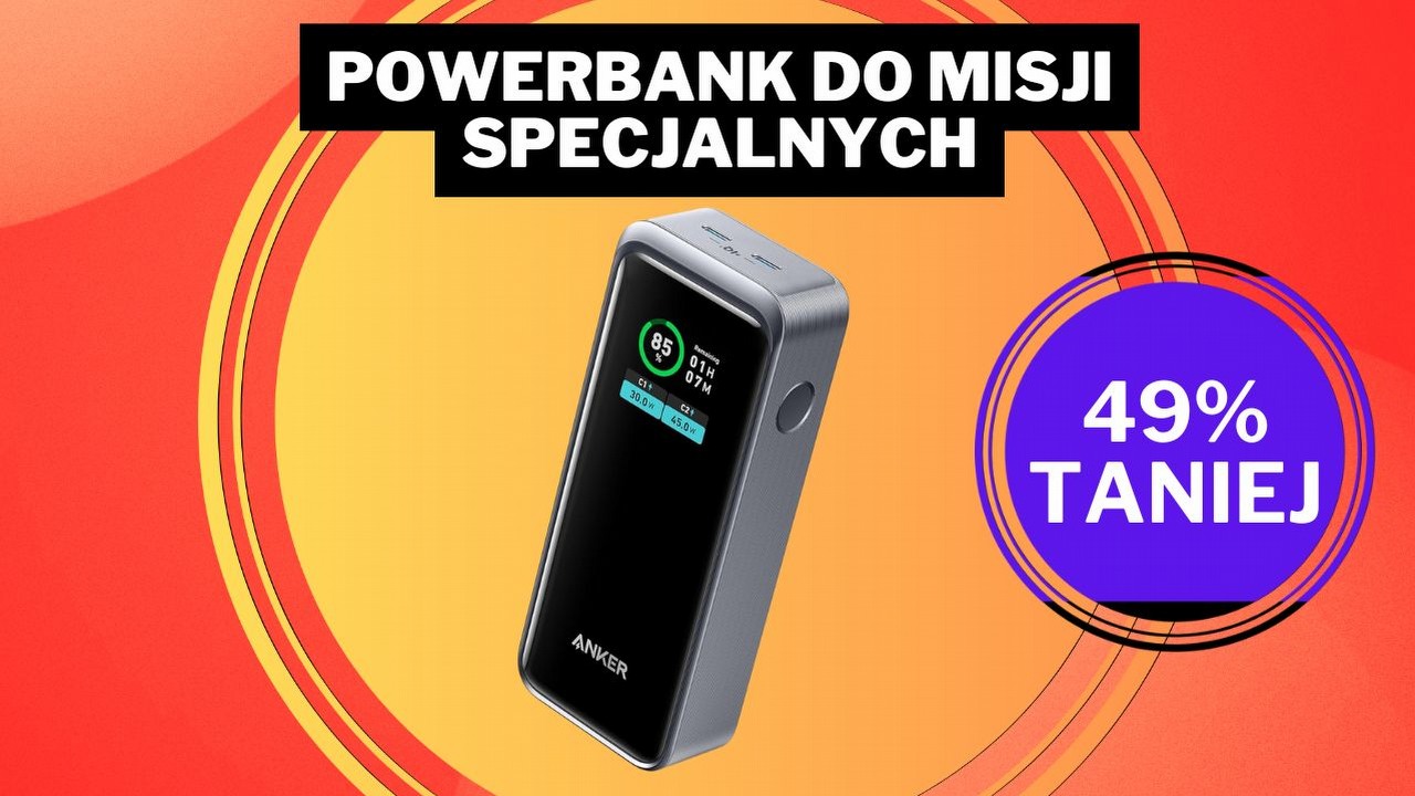 „Powerbank, który powinien mieć serial na Netflixie”. Sprzęt Ankera swoją elegancją „wzbudzi zazdrość Jamesa Bonda”, źródło grafiki: Amazon; grafika promocyjna.
