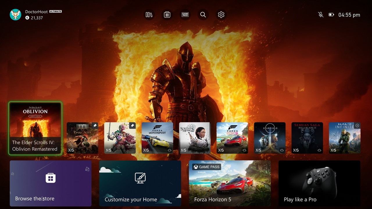 Męczyłem się z szukaniem gier i aplikacji w bibliotece Xboxa, ale nowa aktualizacja ekranu głównego rozwiązuje mój problem, źródło grafiki: Xbox.