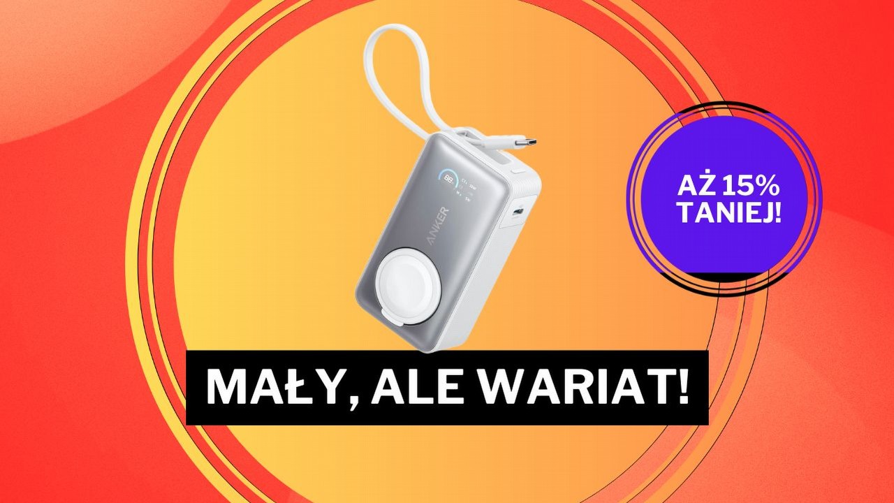 Ma wbudowany kabel i zmieścisz go w kieszeni! Powerbank Ankera zasili nie tylko iPhone’a, źródło grafiki: Amazon.pl.