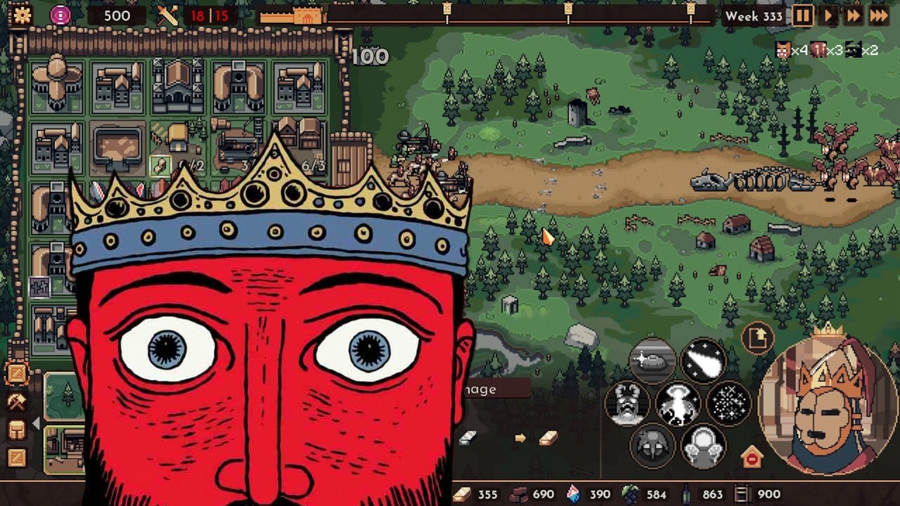 Nowa gra o budowaniu królestwa fantasy pozwala poczuć się niczym Wielki Brat i rządzić za pomocą wzroku absolutnego. Premiera The King is Watching, źródło grafiki: tinyBuild Games..