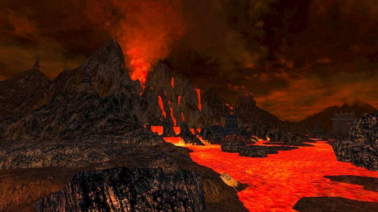 Po 3 latach starań grupa hobbitów-żółtodziobów w końcu dotarła do Góry Przeznaczenia i rzuciła się w ogień, ale „zapomniała” o najważniejszej rzeczy, źródło grafiki: Standing Stone Games.