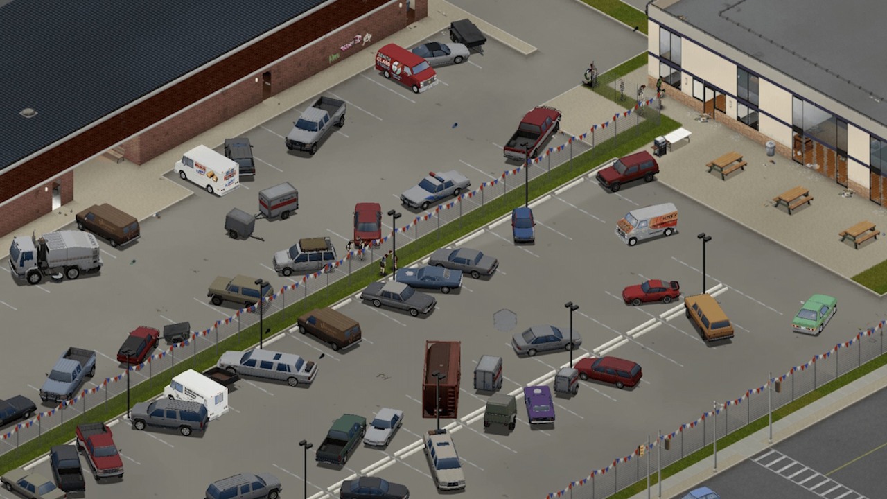 Widok, który miliony ludzi mają na co dzień za oknem, popularny postapokaliptyczny survival uczynił dużo bardziej realistycznym. Oferuje go malutki mod do Project Zomboid, źródło grafiki: Steam / Gamestamechanic..