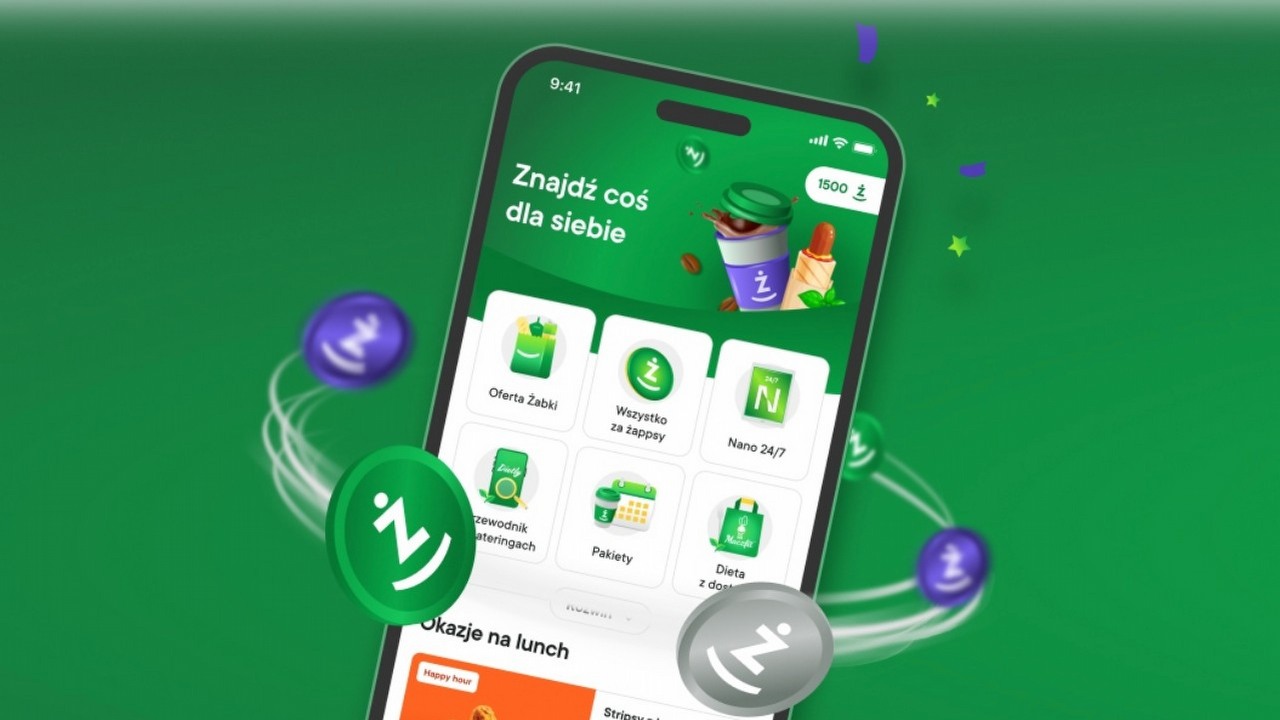 Z aplikacji Żabki korzysta już prawie 11 mln Polaków. Teraz będzie można w niej kupować bilety komunikacji miejskiej - na razie tylko w „domyślnym mieście”, źródło grafiki: Żabka; materiały promocyjne.