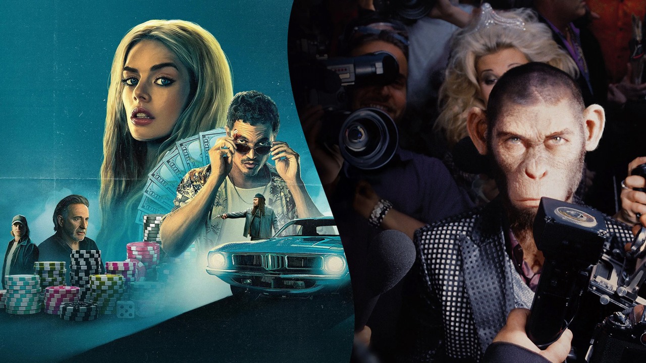 W tym tygodniu na Disney+ szykuje się rozrywka dla fanów Baby Drivera, a na Prime Video pojawi się najdziwniejszy film biograficzny, który mało kto widział, źródło grafiki: Eenie Meanie, Shawn Simmons, Hulu, 2025 / Better Man, Michael Gracey, Paramount Pictures, 2024.