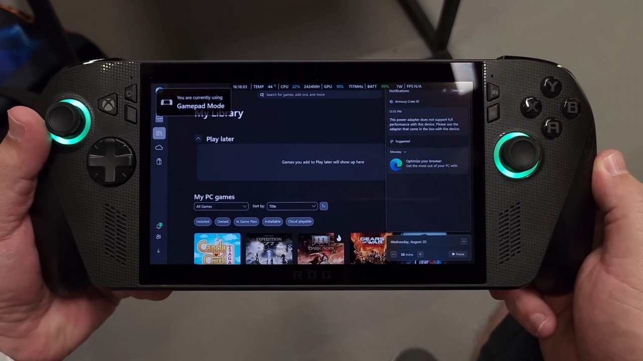 ROG Xbox Ally X to najlepszy handheld na rynku? Jedna rzecz niszczy to wrażenie, źródło grafiki: YouTube: Digital Foundry; 2025.