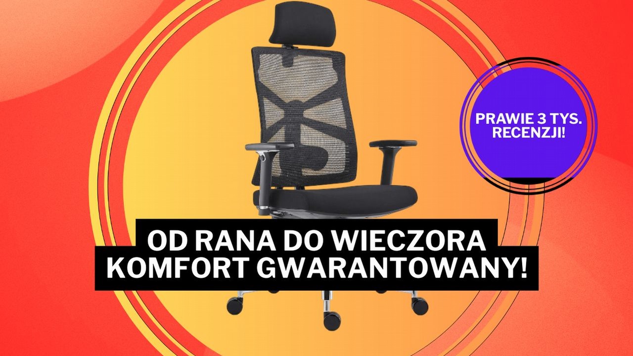 Krzesło, w którym naprawdę chce się siedzieć! To ergonomia w praktyce!, źródło grafiki: Amazon.pl.
