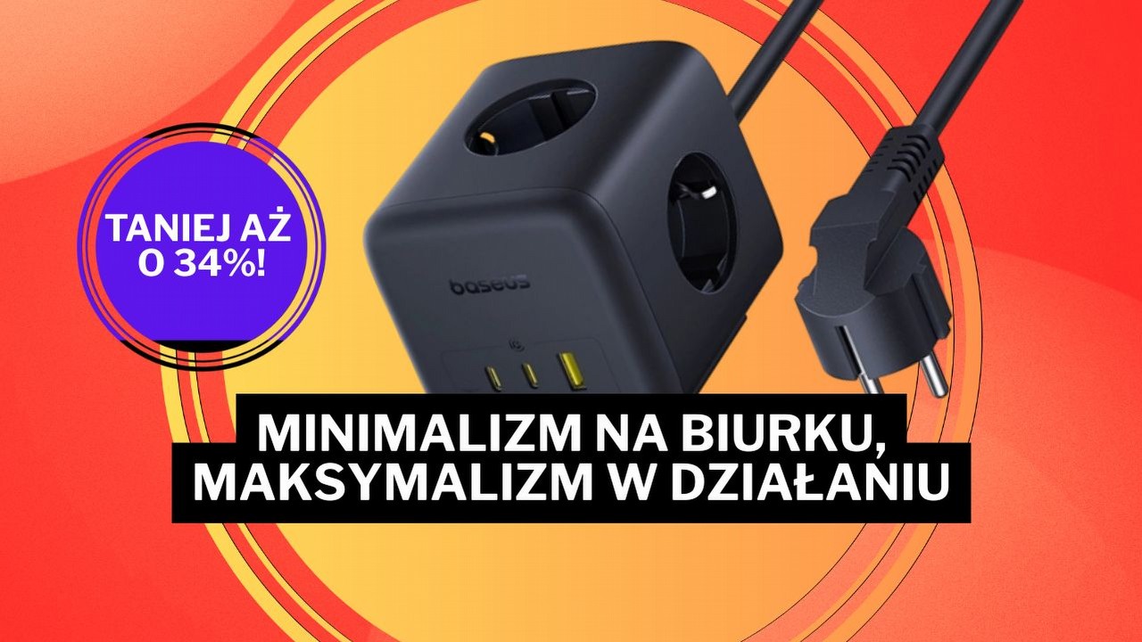 Sprytne centrum zasilania! Ta niepozorna kostka to gwarancja porządku na biurku!, źródło grafiki: Amazon.pl.