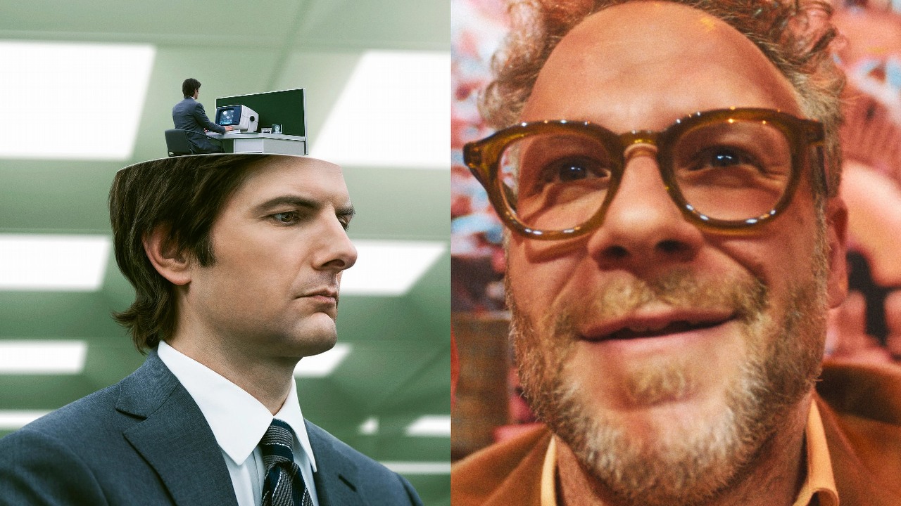 Apple TV+ triumfuje na Emmy 2025, ale nie dzięki serialowi sci-fi, którego się spodziewaliście. The Last of Us większym przegranym niż Fallout w ubiegłym roku, źródło grafiki: Rozdzielenie, Dan Erickson, Apple TV+, 2022 / The Studio, Seth Rogen, Apple TV+, 2025.