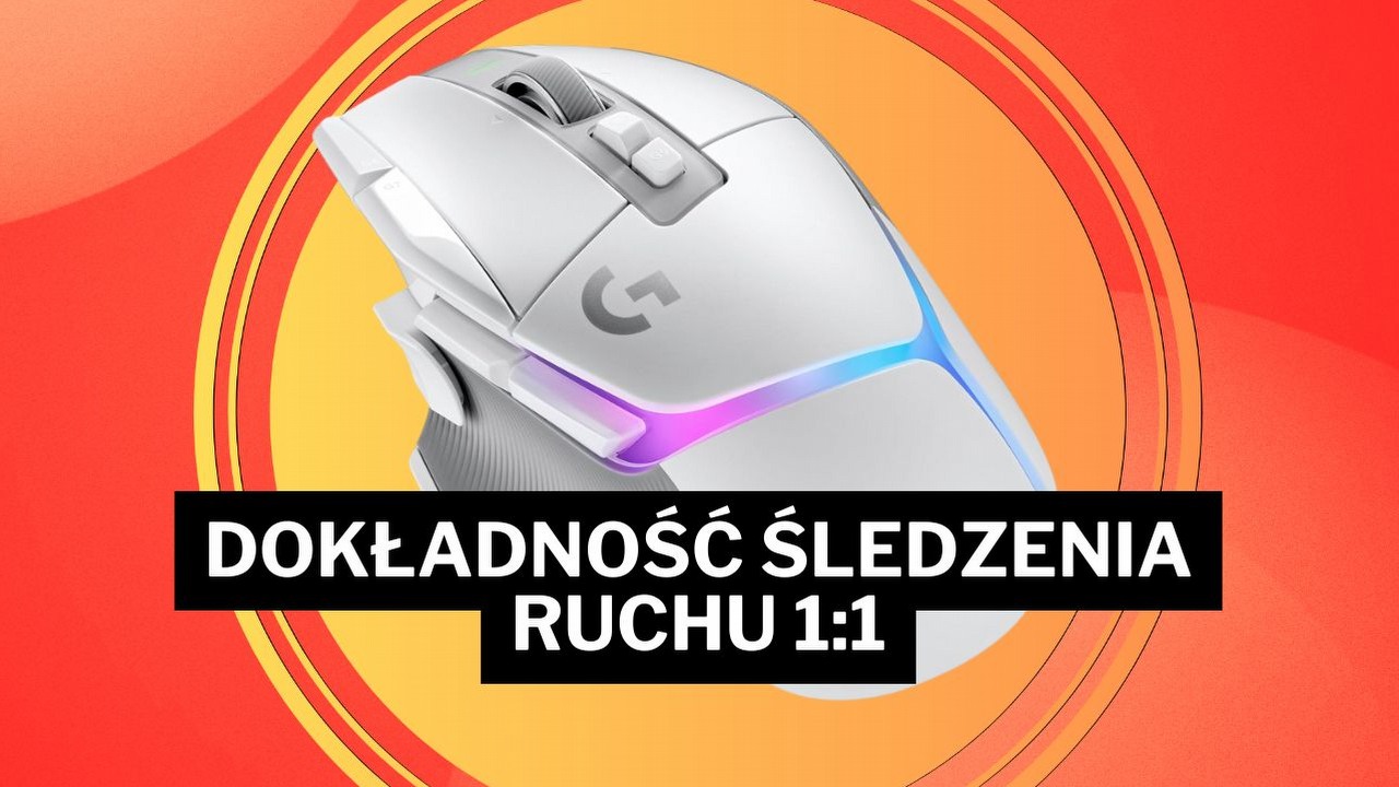 Ta gamingowa myszka Logitecha z czujnikiem HERO 25K zapewni doskonałą precyzję podczas długich sesji grania, źródło grafiki: Logitech.