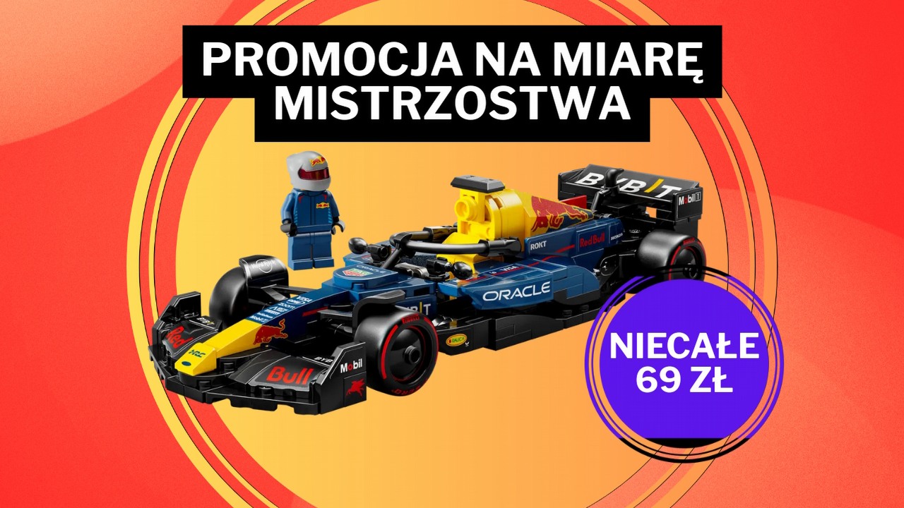 Bestsellerowy zestaw LEGO za niecałe 69 zł. To najlepsza oferta za model, który zdobył serca setek fanów motorsportu, źródło grafiki: LEGO.