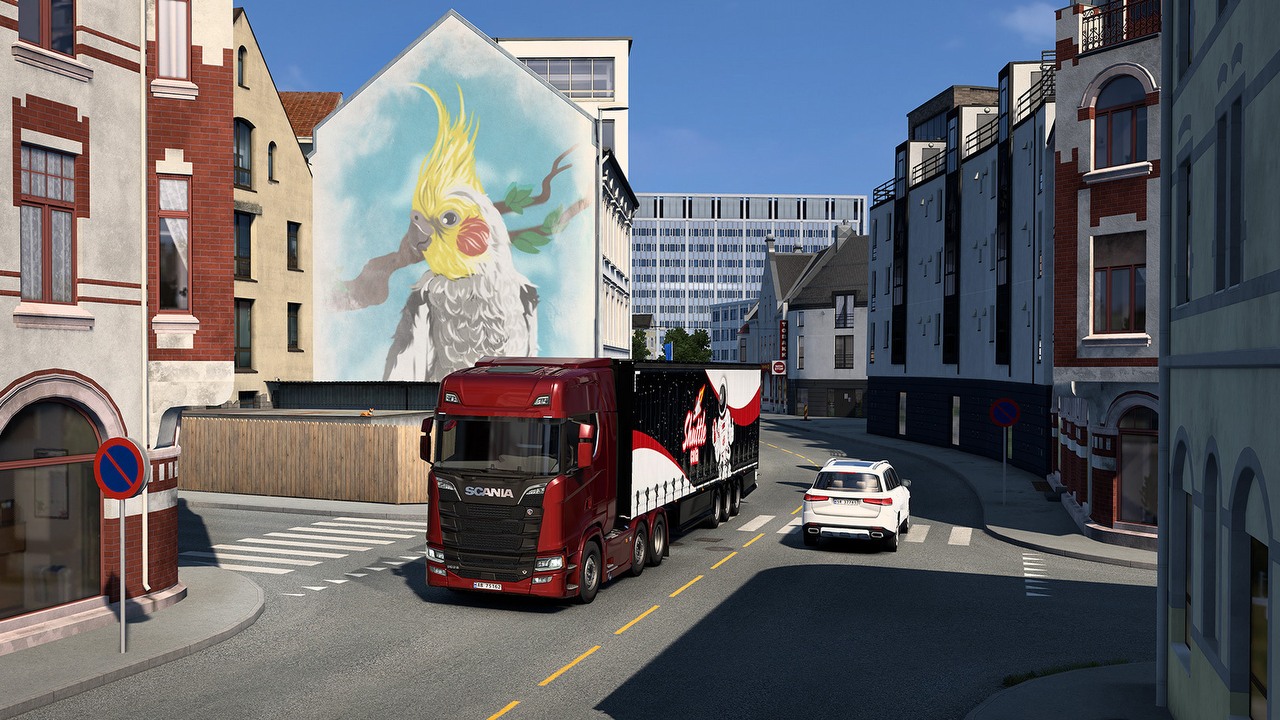 Nowy dodatek do popularnego symulatora ciężarówki pozwoli przejechać „trasę inną niż wszystkie”. Zaoferuje ją „najbardziej urokliwe miasto Norwegii” w ETS2, źródło grafiki: SCS Software..