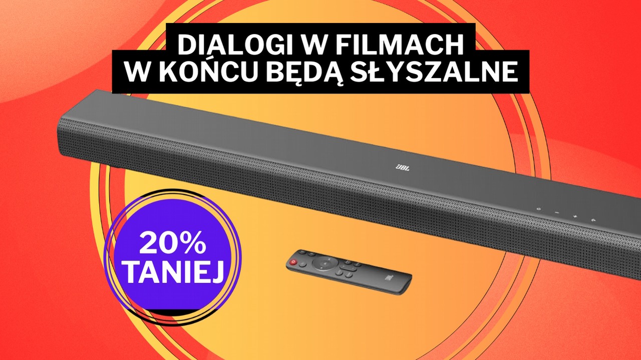 „Najlepsza rzecz, jaką kiedykolwiek zamówiłam”. Ten 200-watowy soundbar JBL podważa słuszność chodzenia do kina, źródło grafiki: JBL.