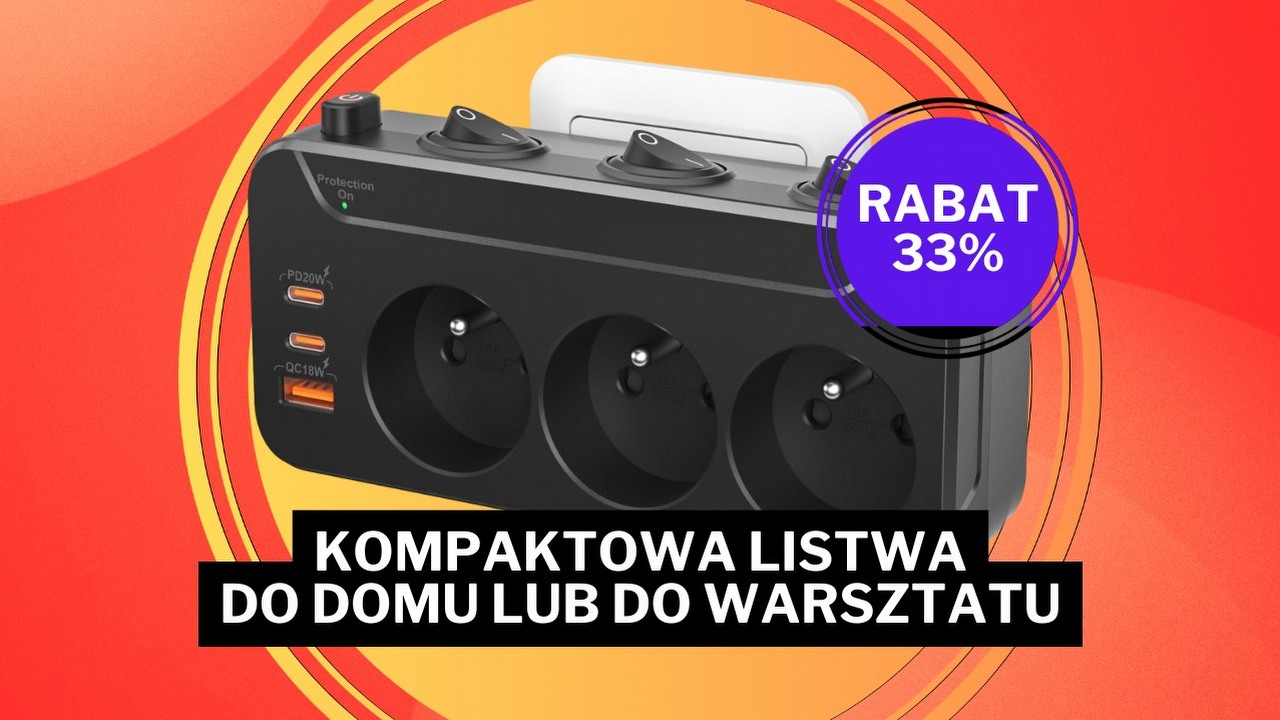 „Już nie muszę latać z wtyczkami”. Ta listwa z 6 złączami za 80 zł raz na zawsze rozwiąże Twój problem braku wolnych gniazdek, źródło grafiki: Amazon.