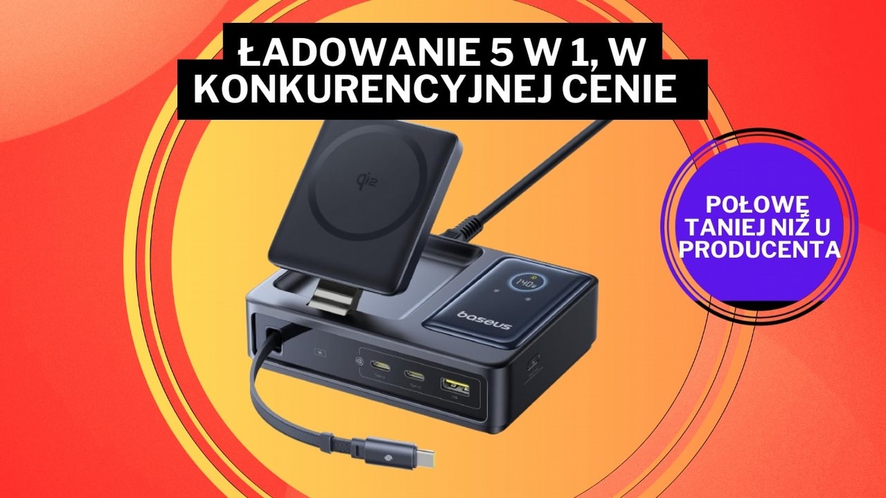 Ładuje nawet 5 urządzeń jednocześnie! Ta ładowarka Baseusa jest „najwyższej klasy” i rozwiązuje znany problem z kablami, źródło grafiki: Baseus.