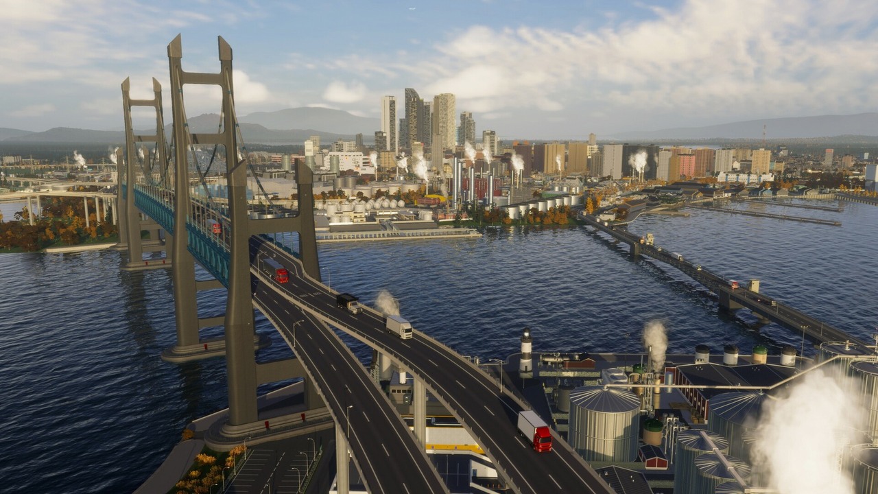Nowe DLC do Cities: Skylines 2 jest dobre. Gracze wskazują powód, dla którego Bridges and Ports ma tylko 66% pozytywnych recenzji na Steam, źródło grafiki: Colossal Order / Paradox Interactive..