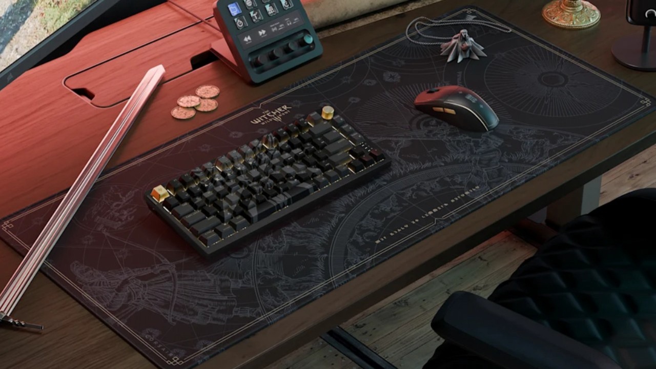 Wiedźmin 3 dostał myszkę i klawiaturę; Corsair świętuje urodziny polskiej gry zestawem za ponad 1000 zł, źródło grafiki: Corsair; materiały promocyjne.