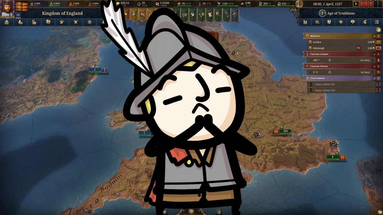 Znamy godzinę premiery Europa Universalis 5. Paradox wystartował z serią, która ma przygotować graczy na debiut wielkiej strategii, źródło grafiki: YouTube: Europa Universalis; 2025.