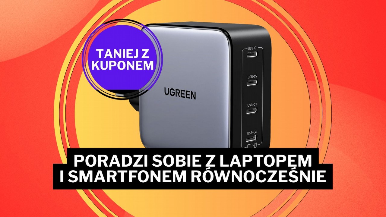 Podobno „najlepsza ładowarka do wszystkich urządzeń”. Z mocą 100 W ładuje laptopa i telefon równocześnie, źródło grafiki: UGREEN; materiały promocyjne.