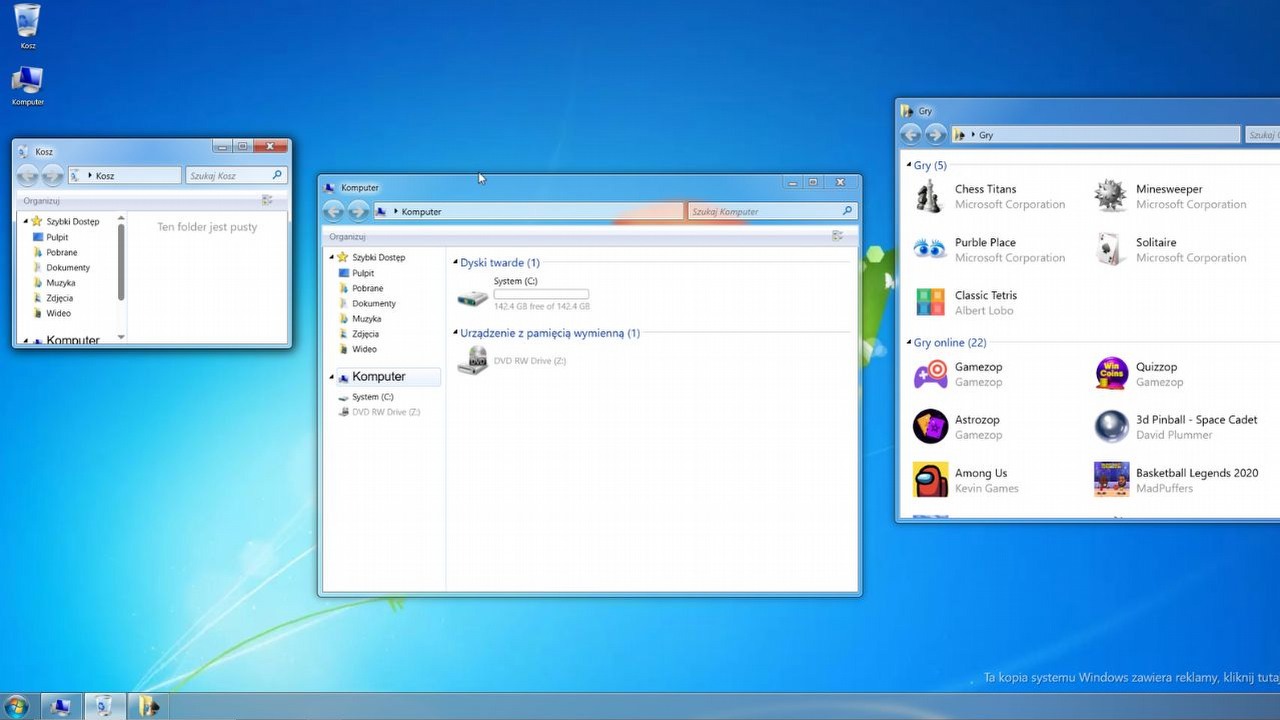 Poczujcie się staro, wracając do klasycznego Windowsa 7 z pełnym menu Start i kultowymi programami. Można to zrobić w przeglądarce, źródło grafiki: Win7 Simu.