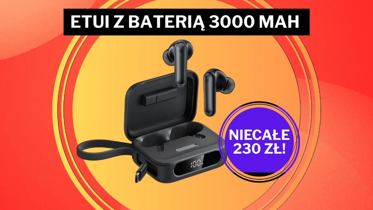 Te słuchawki mogą podbić rynek! 192 godziny działania, funkcja powerbanka i ANC za niecałe 230 zł, źródło grafiki: Anker.