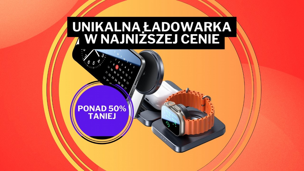 Bestsellerowa ładowarka Amazona kosztuje ponad 50% mniej. Równocześnie naładuje bezprzewodowo iPhone'a, Apple Watch i Air Podsy, źródło grafiki: Lisen; materiały promocyjne.