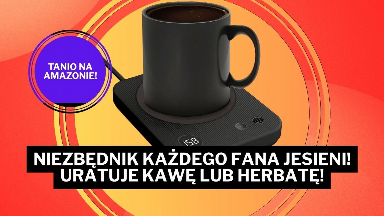 „Wreszcie podgrzewacz filiżanek, który dobrze działa”. Automatyczne wyłączanie i trzy poziomy grzania za niecałe 120 zł!, źródło grafiki: Amazon.pl.