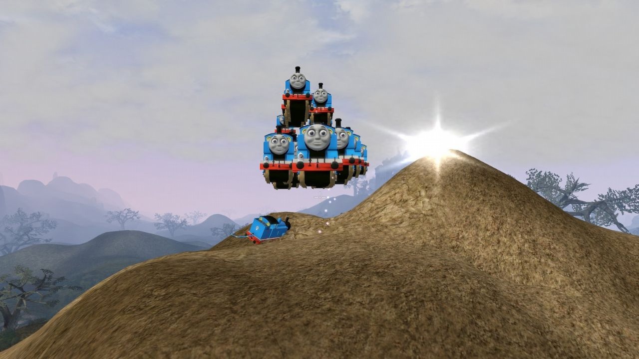 Dodał lokomotywę Tomka do Skyrima, a teraz wrzuca go do Morrowinda. Moder „nie uczy się na błędach” i nabija z prawników Mattel, źródło grafiki: Bluesky / Trainwiz / Bethesda.