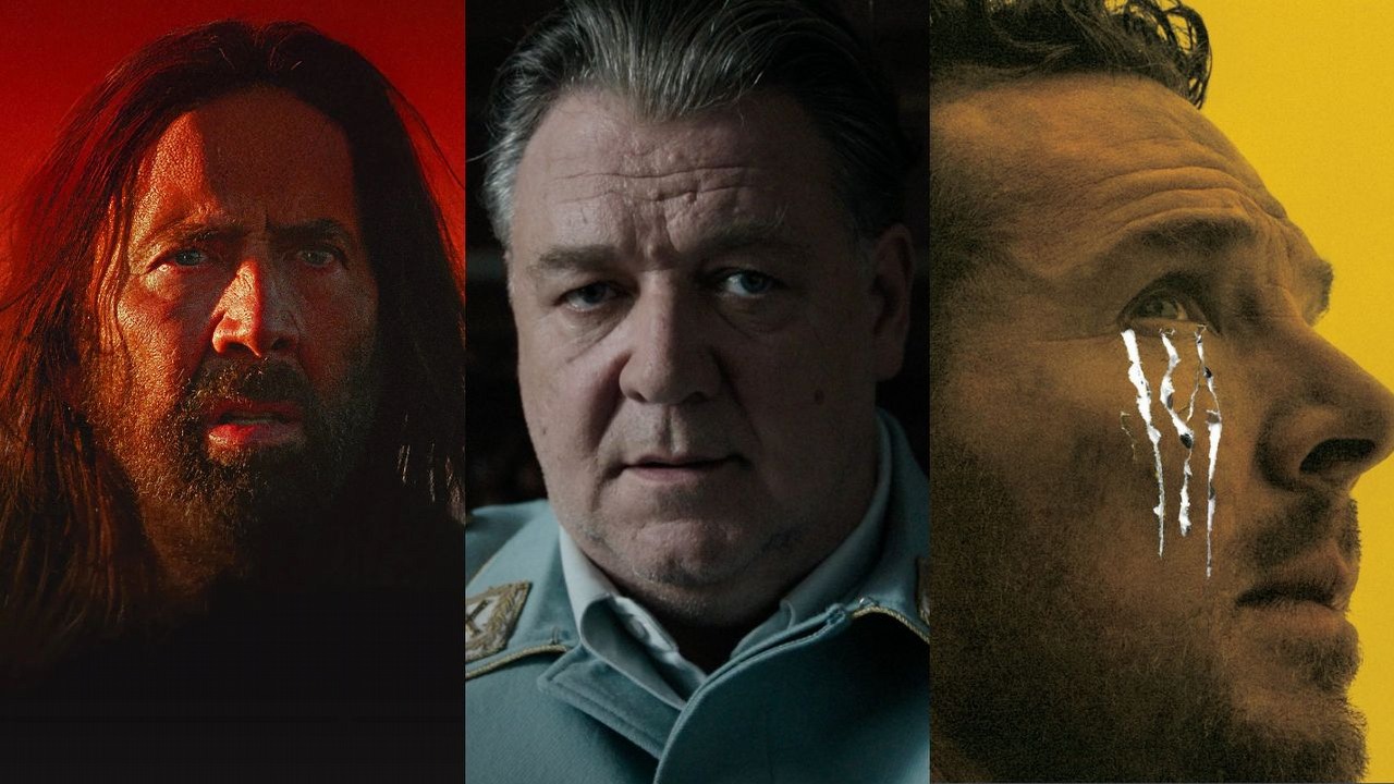 W ostatni weekend listopada cała Polska ogląda Stranger Things, ale kina ratują trzy gwiazdy Hollywood. Cage, Cumberbatch i Crowe w intrygujących nowościach, źródło grafiki: Norymberga, Bluestone Entertainment, James Vanderbilt, 2025 / Czas kruka, Dylan Southern, Align, 2025 / Syn przeznaczenia, Lofty Nathan, Anonymous Content, 2025.