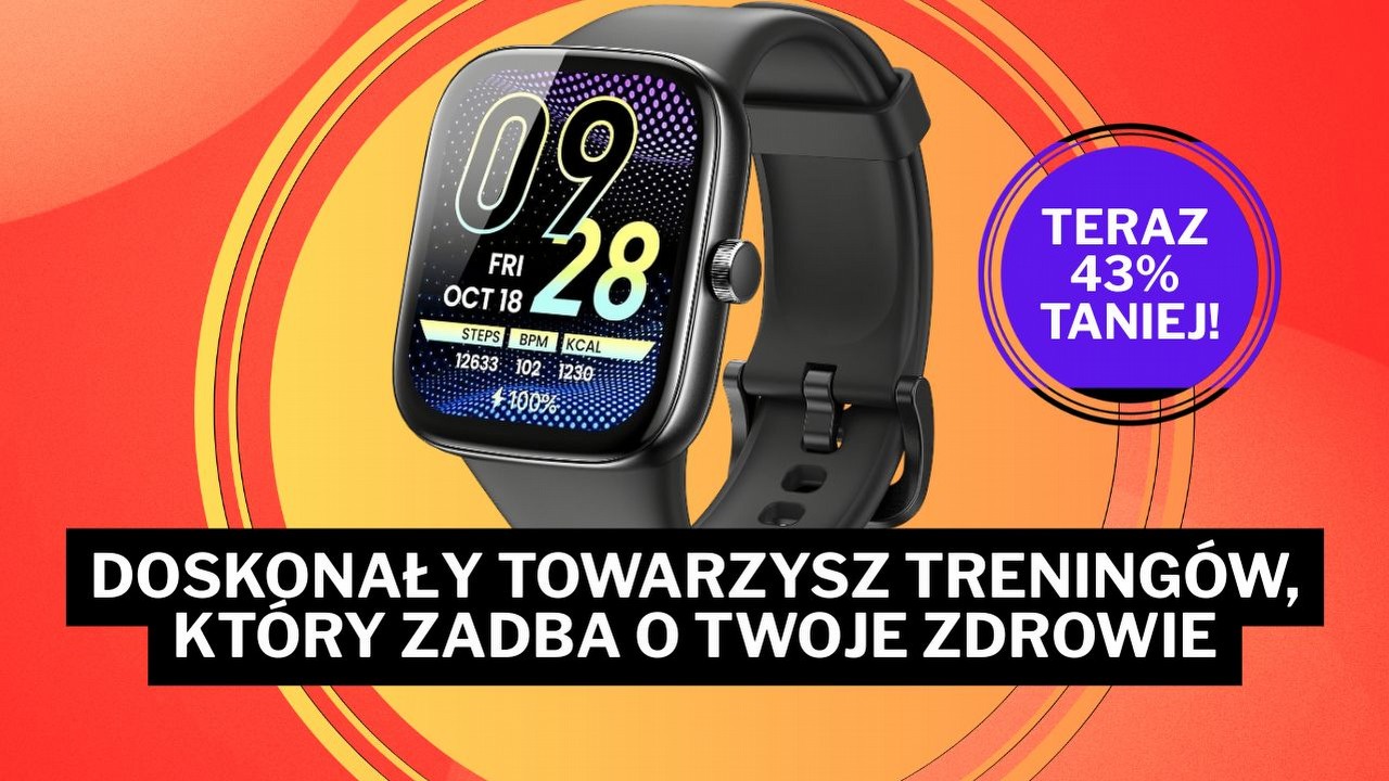 Szukałem smartwatcha do treningów i trafiłem na ideał. Ponad 40% taniej, duży ekran i tryby sportowe, które naprawdę mają sens, źródło grafiki: Amazon.pl.