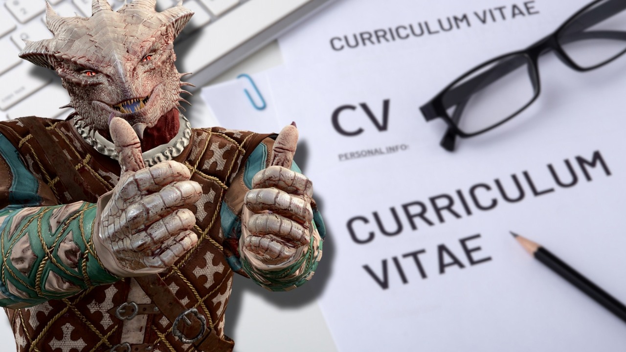 Gracz przypadkowo zamienił kartę postaci Dungeons and Dragons ze swoim podaniem o pracę. Pracodawca szuka go teraz na Reddicie, źródło grafiki: Larian Studios / Canva.