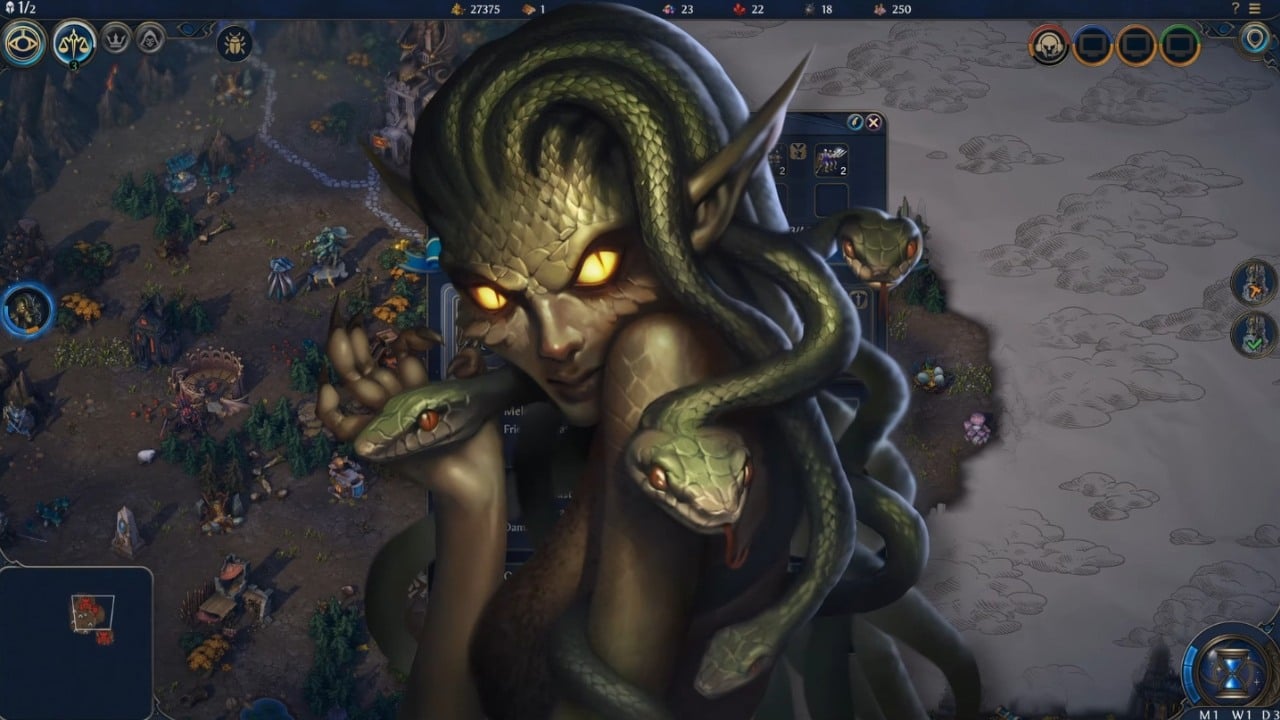 W Heroes of Might and Magic: Olden Era słynny potwór z mitologii greckiej odegra dużo ważniejszą rolę niż w całej 30-letniej historii serii, źródło grafiki: Unfrozen  Kwasowa Grota / YouTube.