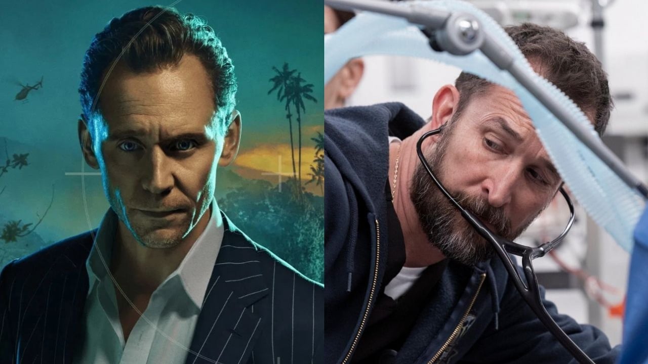 W weekend obejrzysz 3 odcinki kontynuacji jednego z najlepszych thrillerów ostatnich 10 lat na Prime Video, a dziś wraca medyczny hit HBO Max, źródło grafiki: Nocny recepcjonista, David Farr, BBC, 2026 / The Pitt, R. Scott Gemmill, HBO Max, 2025.