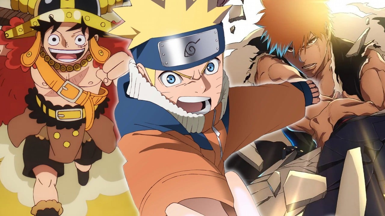 Po raz pierwszy od 14 lat trzy legendy anime mogą powrócić razem. 2026 rok zapowiada się spektakularnie dla fanów wielkiej trójki, źródło grafiki: One Piece, Toei Animation, 1999 / Naruto, Studio Pierrot, 2023 / Bleach: Thousand-Year Blood War, Pierrot Films, 2022.