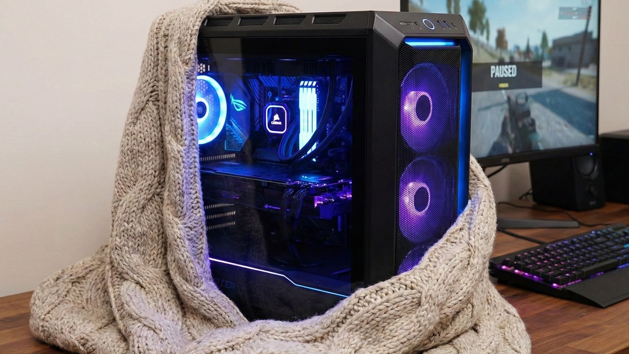 Gracz chce bezpiecznie wysłać swój komputer do gier i wybiera nietypową metodę. Lepiej nie robić tego w domu, źródło grafiki: Gemini AI.