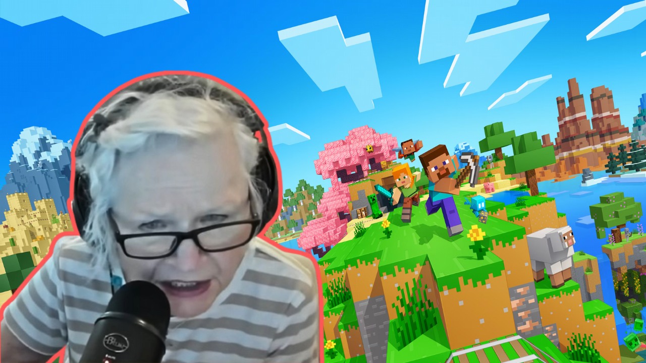 81-letnia babcia została minecraftową youtuberką, by pomóc wnukowi w kuracji. Widzowie zalali ją subskrypcjami i donacjami, źródło grafiki: Mojang Studios / GrammaCrackers.