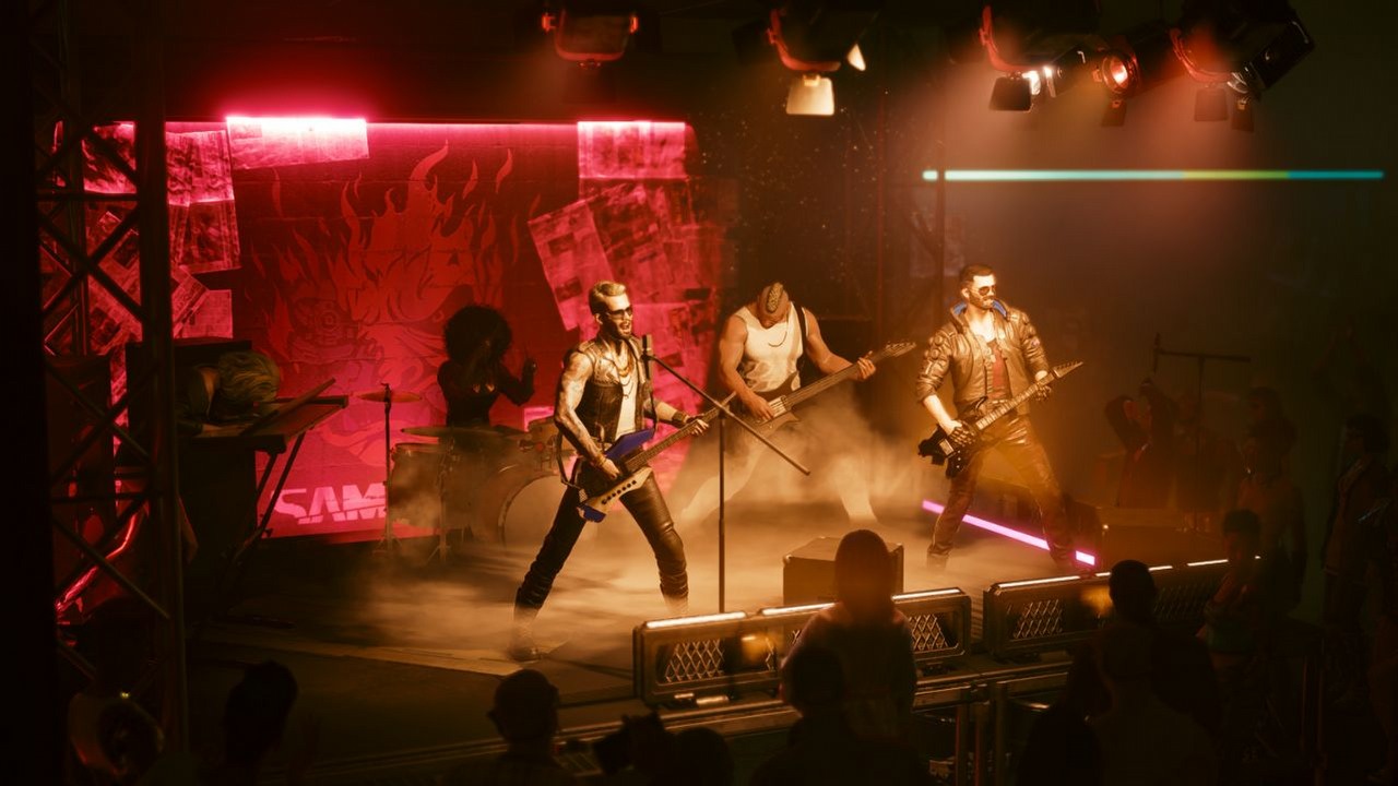 Twórcy Cyberpunka 2077 zadbali nawet o detale, które zauważą tylko muzycy. Podczas koncertu warto zwrócić na to uwagę, źródło grafiki: PIIFX / CD Projekt Red.