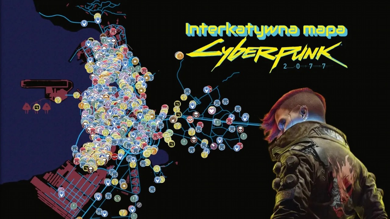 Cyberpunk 2077 z dodatkiem Widmo wolności ukończony na 100% to nie mrzonka z naszą interaktywną mapą, źródło grafiki: CD Projekt Red / własne.