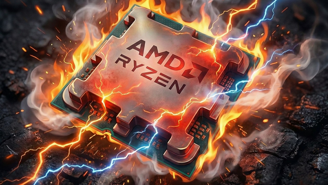 Niewielki wzrost wydajności i znacznie wyższy pobór energii. Ryzen 7 9850X3D nie zachwycił, źródło grafiki: AMD; materiały promocyjne / Gemini AI.