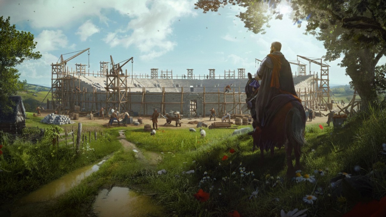 Twórcy Manor Lords zabrakło słów, by opisać to, co zobaczył po uruchomieniu zapisu rozgrywki jednego z graczy, źródło grafiki: Hooded Horse / Google Gemini.