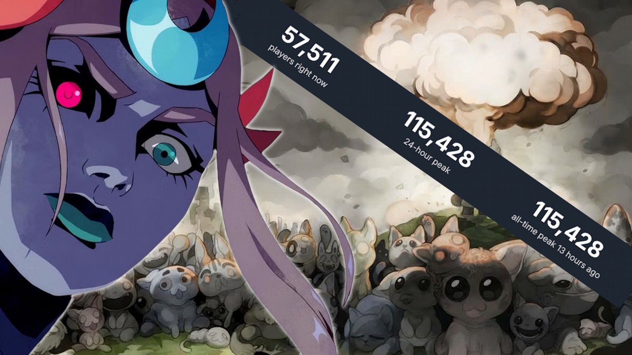 Najnowszy hit Steama ma do pokonania już tylko jednego rywala, by zostać nowym królem gatunku roguelike, źródło grafiki: Edmun McMillen / Tyler Glaiel / Supergiant Games / SteamDB.