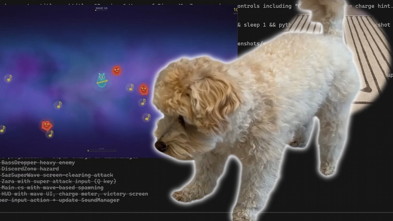 Ceny RAMu skoczyły o 400%, ale za to nawet pies może stworzyć grę z pomocą właściciela i AI, źródło grafiki: YouTube.