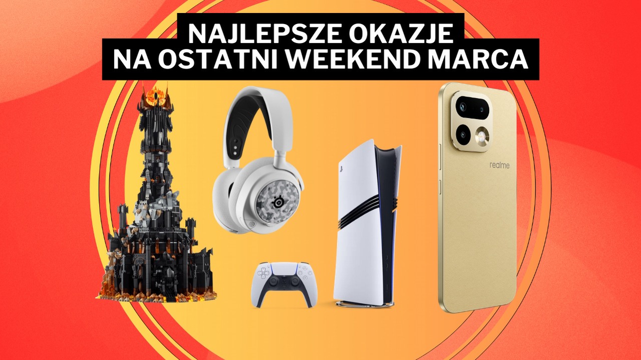 Weekendowe hity w Media Expert - w ofercie PS5 Pro, smartfon z baterią 6500 mAh i epicki zestaw LEGO dla fanów Władcy Pierścieni, źródło grafiki: LEGO / SteelSeries / Sony / realme.