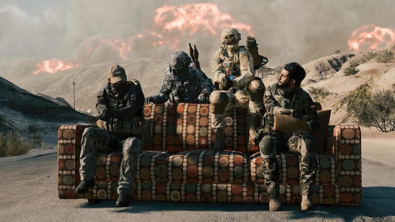 Twórcy Battlefielda 6 dodali do gry nowy pojazd w ramach prima aprilis. Z kanapy skorzystali jednak nieliczni, źródło grafiki: DANNYonPC.