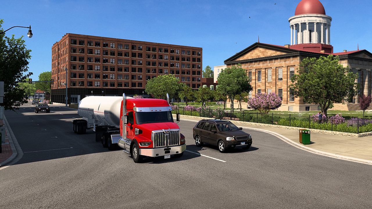 Popularny symulator ciężarówki zachwyca realizmem i niesamowitym przywiązaniem do detali. Gracze nie mogą się oprzeć urokowi relaksującej podróży w ATS: Illinois, źródło grafiki: SCS Software.
