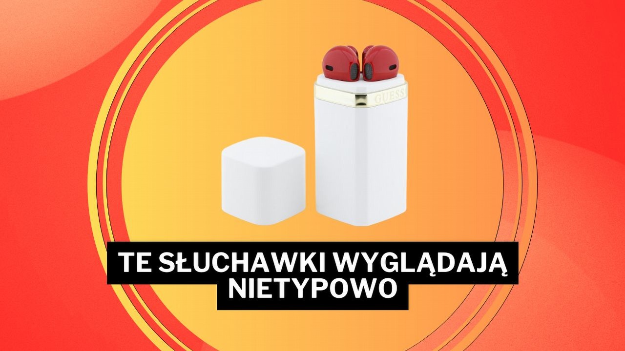 Nie wiedziałem, że słuchawki mogą być tak eleganckie. Model Guess przypominający szminkę teraz 33% taniej w Media Expert, źródło grafiki: Guess.