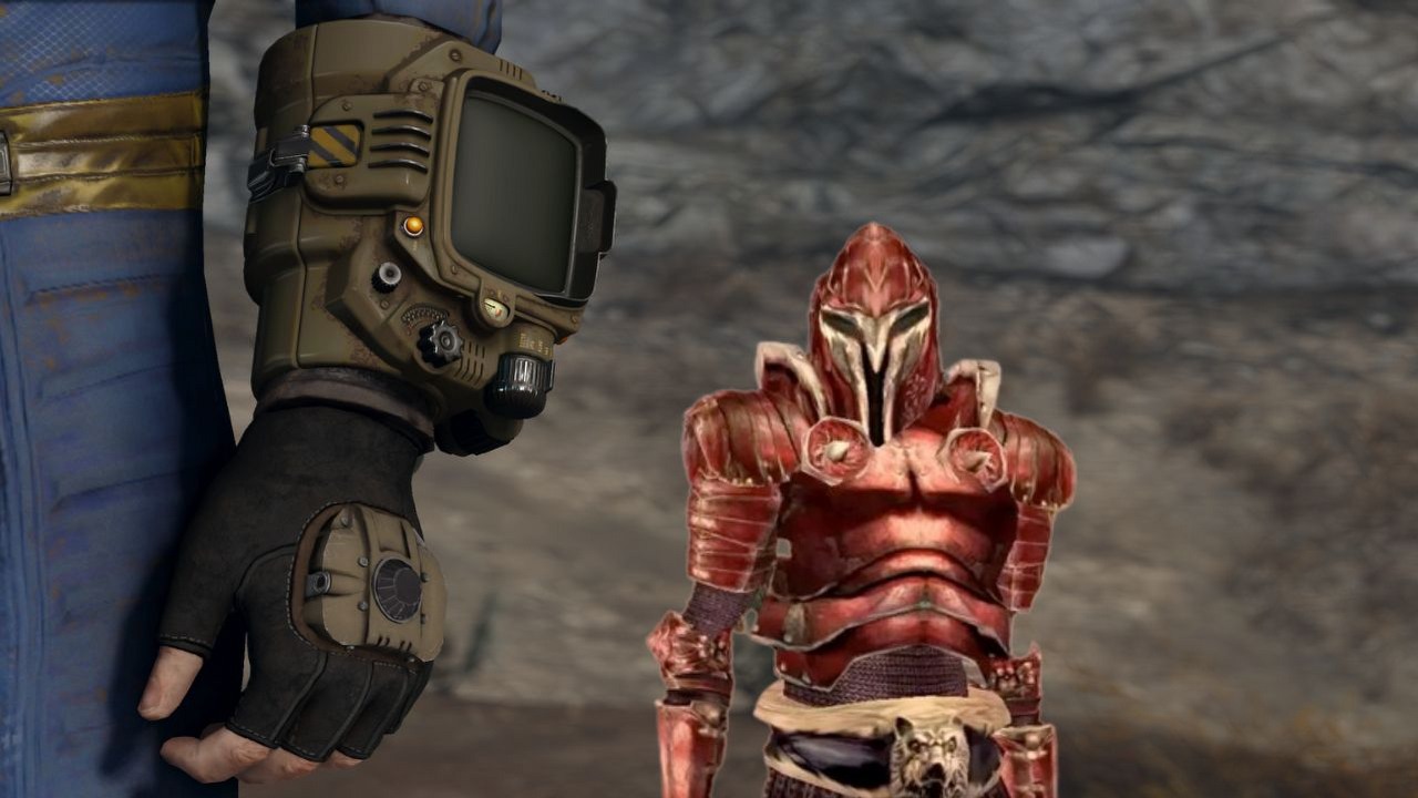 Uruchomił Morrowinda na PipBoyu w Fallout 4, a gracze mają jedno pytanie: „A czy odpali Dooma?”, źródło grafiki: QwibQwibMods / Bethesda Softworks.